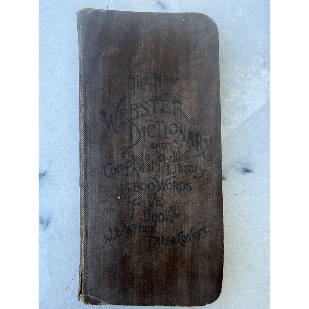 Webster Dictionary & Complete Vest Pocket Library, 1894, Antique